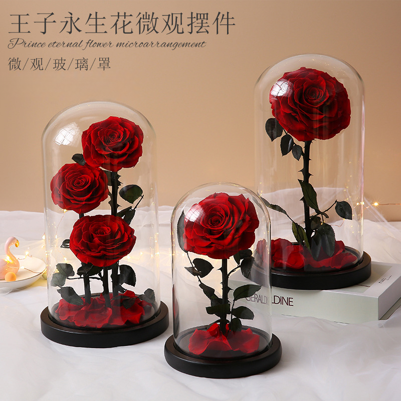 生日情人节新年礼物送女生朋友永生真花小王子的红玫瑰花礼盒摆件