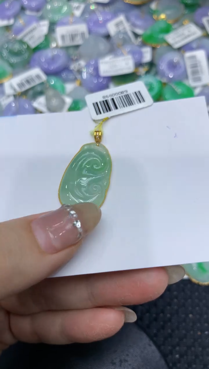 【闪购商品】翡翠颈饰18K金镶嵌2222222222