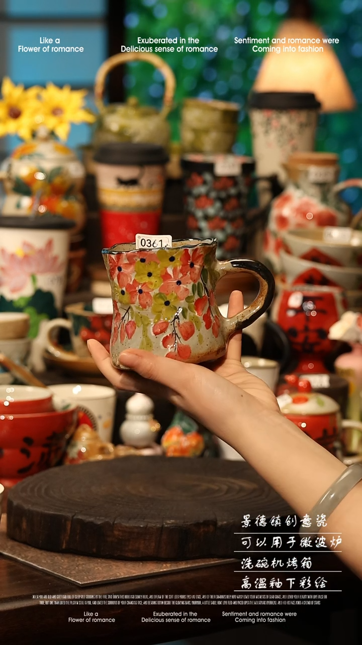 陶瓷景德镇高温釉下彩手工手绘款式