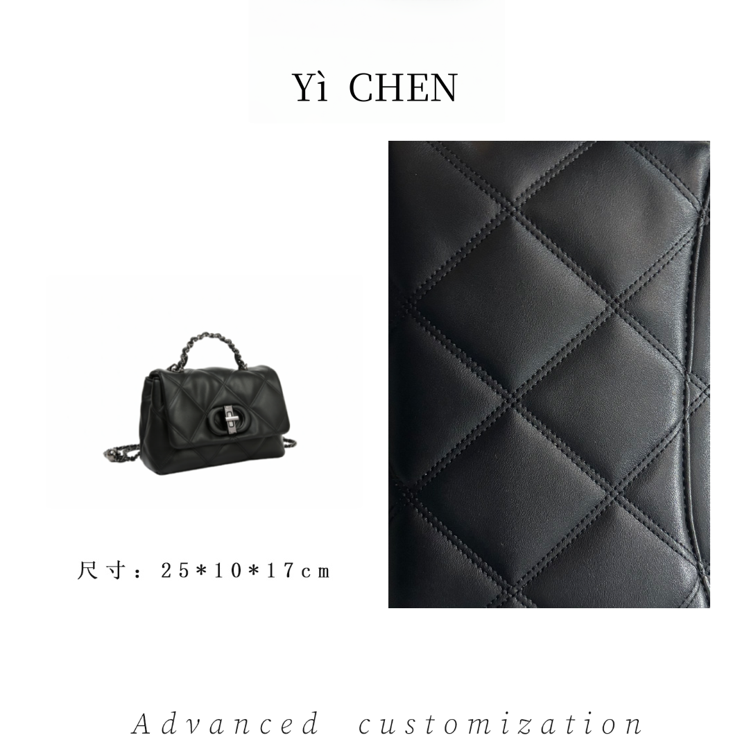【Yì CHEN】BF-66526-黑色 简约时尚女士新款轻奢单肩斜跨包