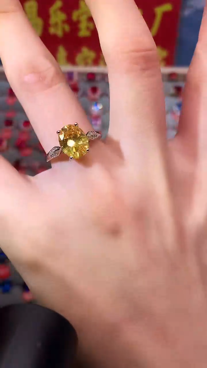 【闪购商品】烟晶戒指银S925镶嵌1111