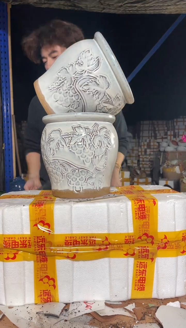 紫砂花盆宜兴紫砂粗陶花盆19*21