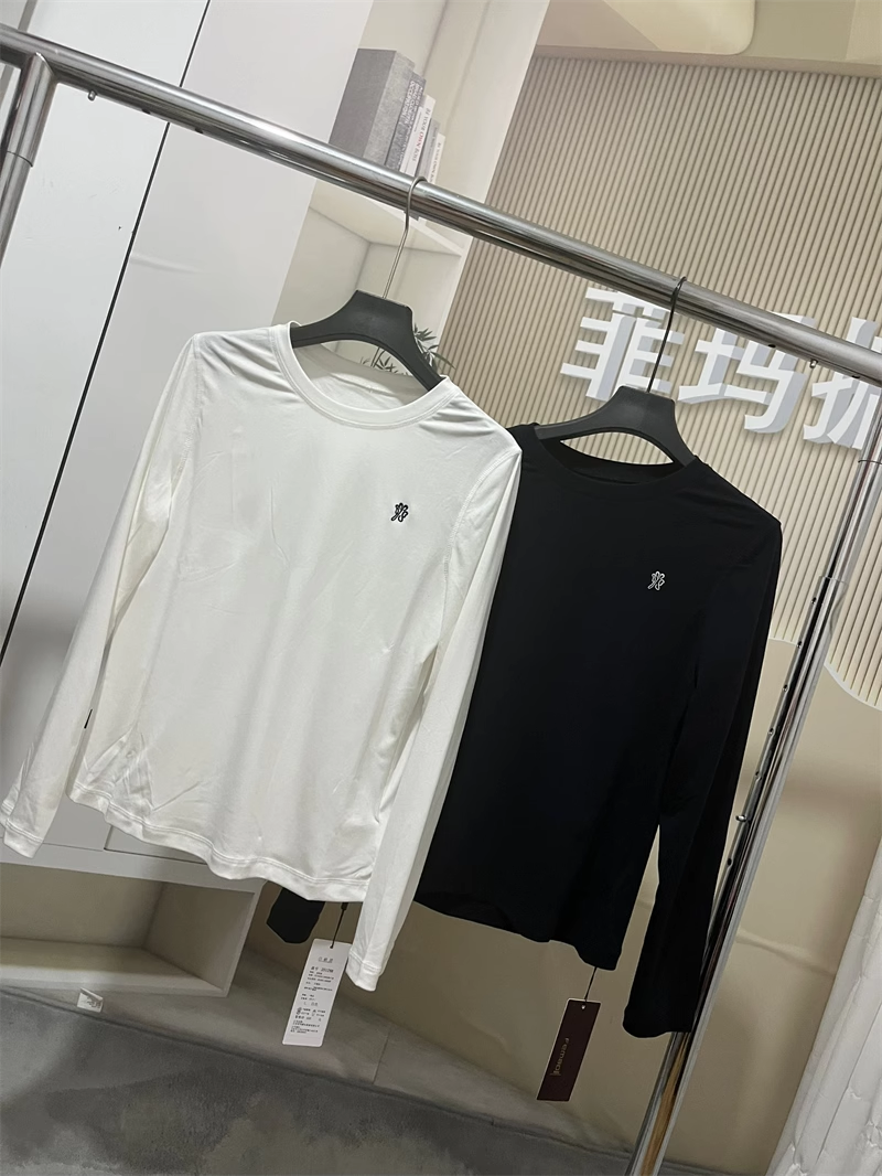 菲玛掂251288正品2025秋季新款圆领修身百搭T恤上衣女简约纯色