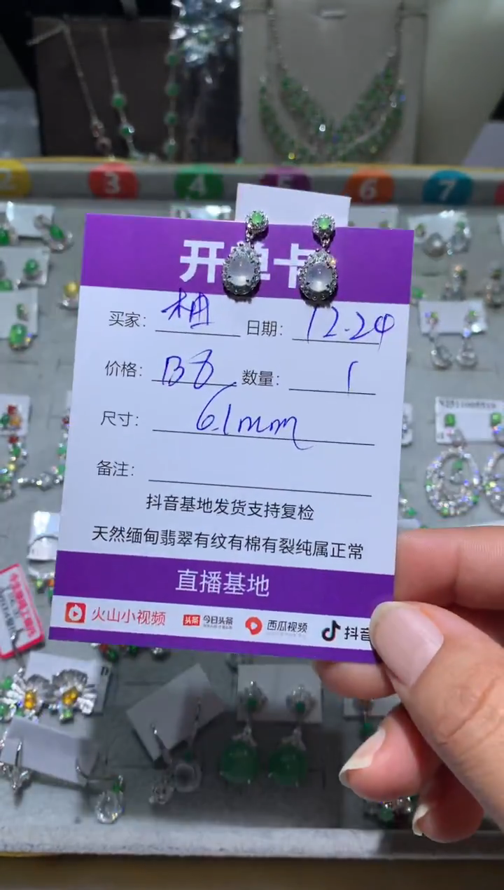 银S925镶嵌翡翠耳饰柚**柚 柚宜的柚