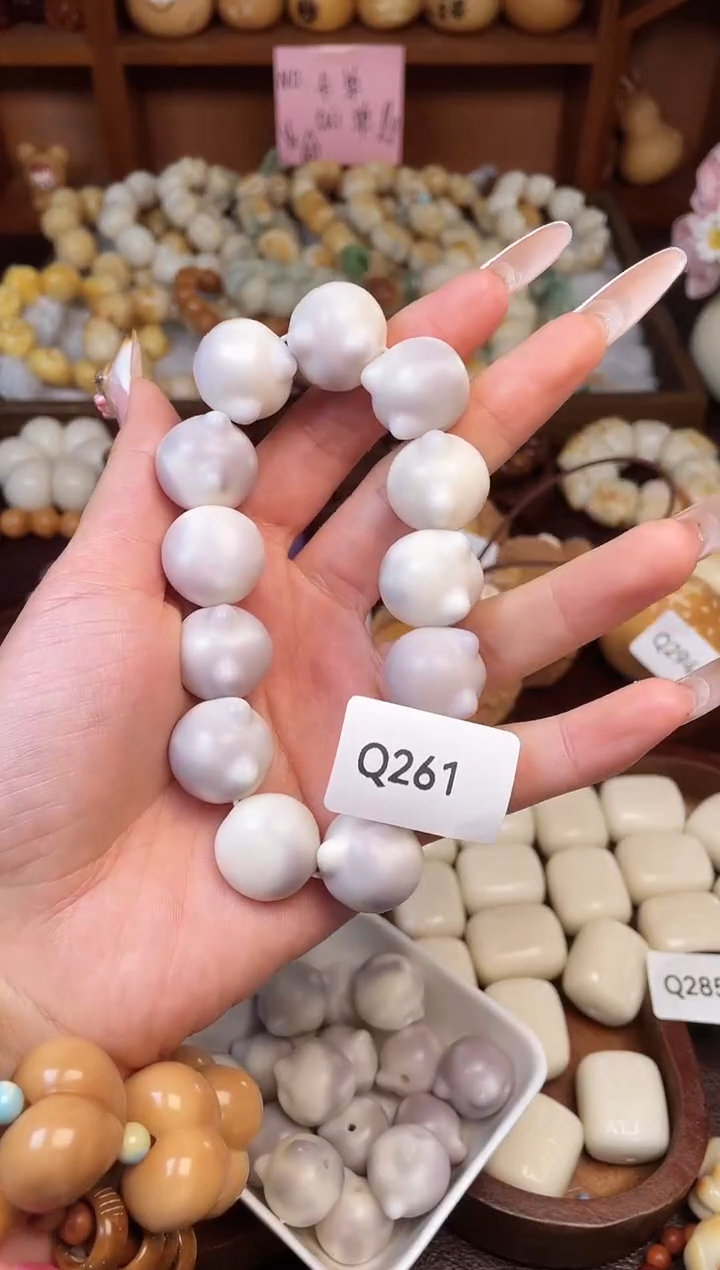 手串菩提根/象牙果Q261象牙果成品通货猫头芋泥一串