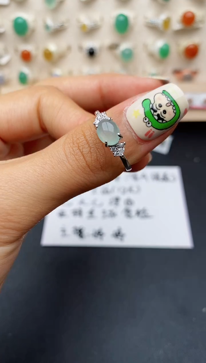 【闪购商品】翡翠戒指银S925镶嵌缅甸翡翠