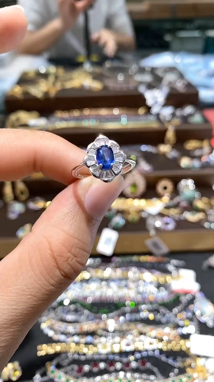 【闪购商品】蓝宝石戒指银S925镶嵌戒指