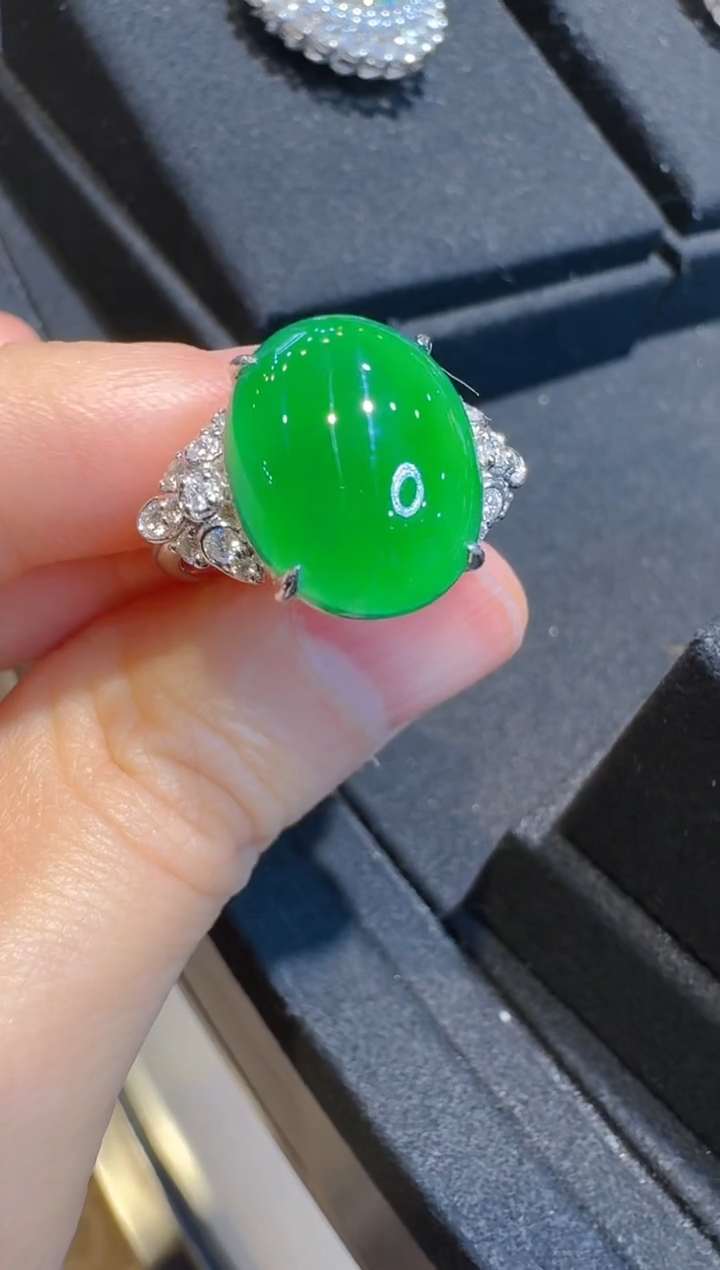 翡翠戒指18K金镶嵌多样性团购发一件