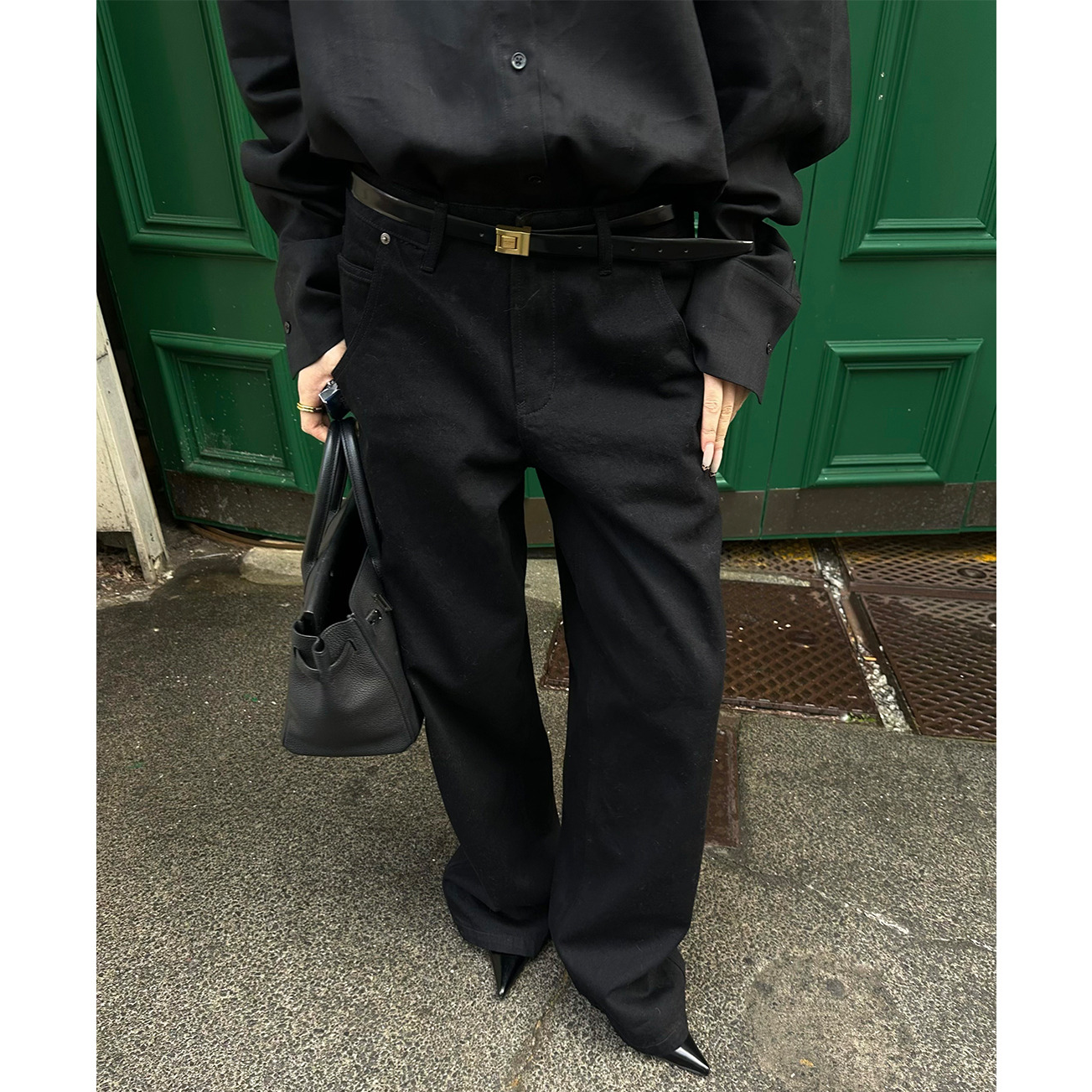 0122stepll 经典黑牛 黑色牛仔裤女美式复古显瘦低腰直筒休闲裤子