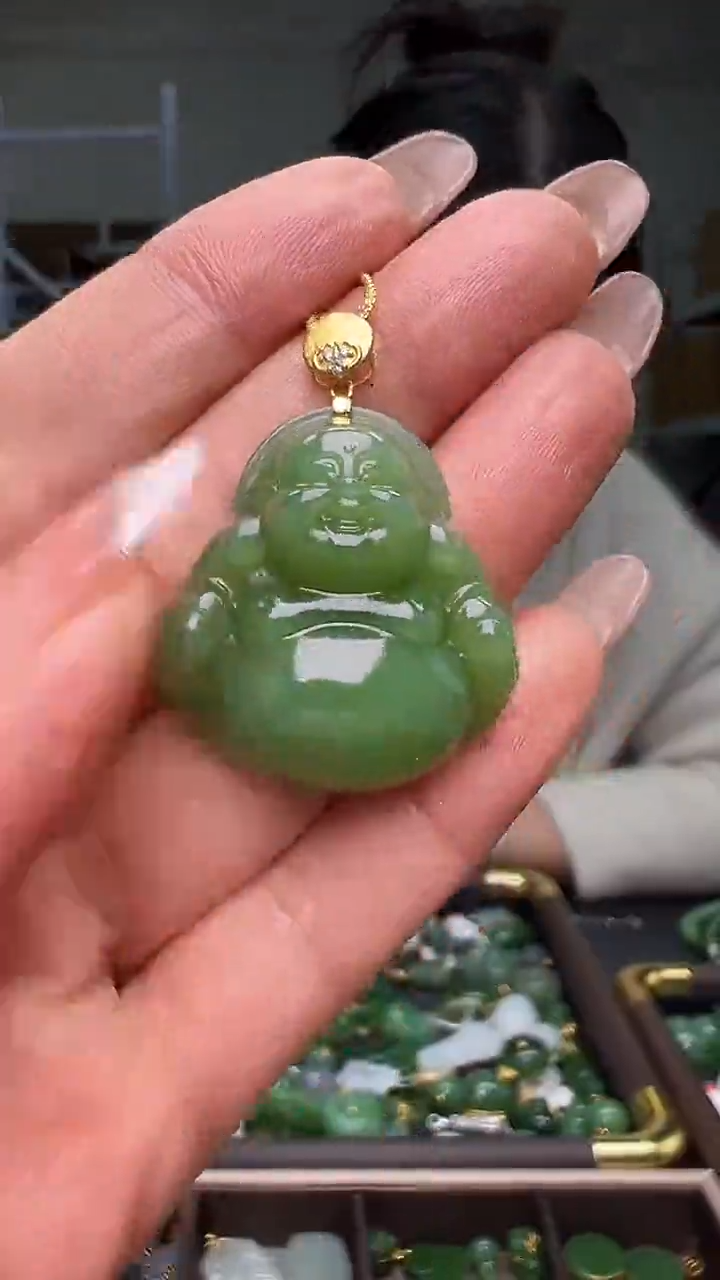 颈饰18K金镶嵌和田玉（多样性发货.发其一）11.25.82