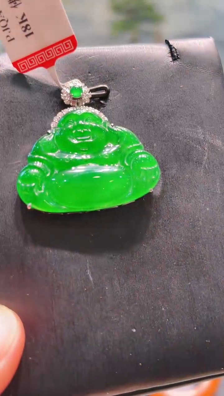 【闪购商品】翡翠颈饰18K金镶嵌A31天然A货翡翠