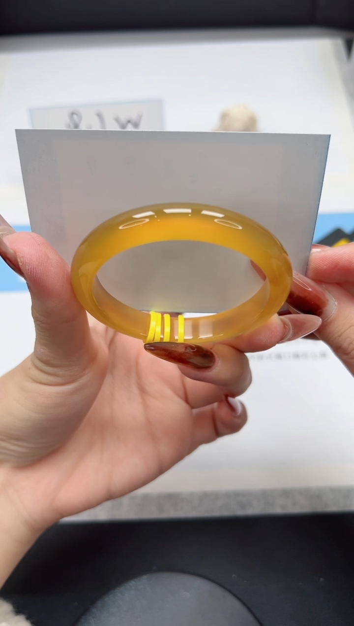 【闪购商品】玛瑙/玉髓手镯未镶嵌301/香槟53.4