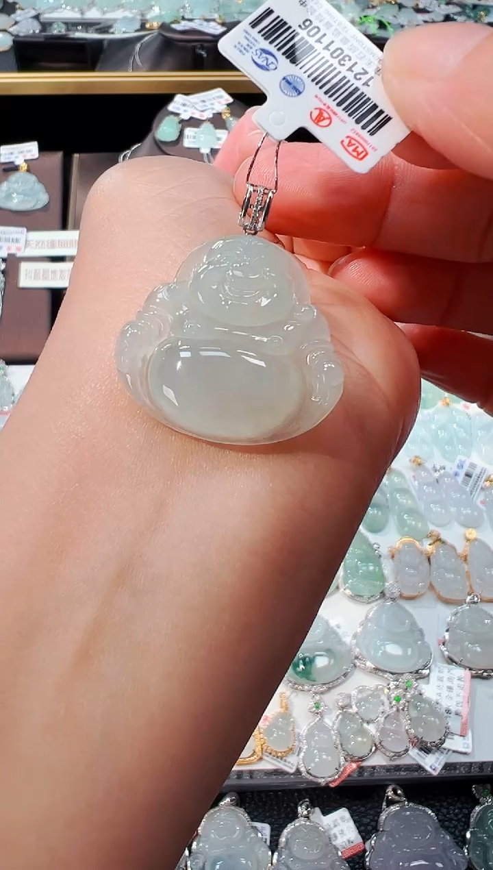 【闪购商品】翡翠吊坠(不含链)18K金镶嵌佛公吊坠1106