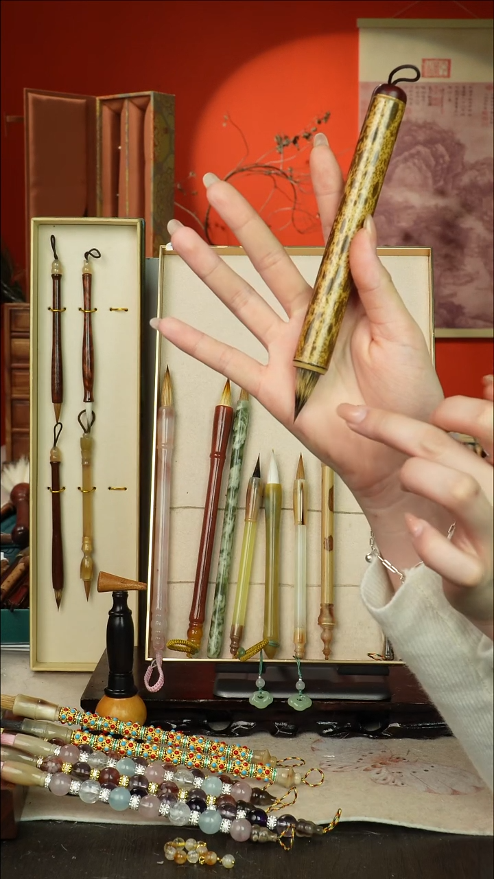 434号闪孤品高货毛笔链接 清水试笔 蘸墨不退