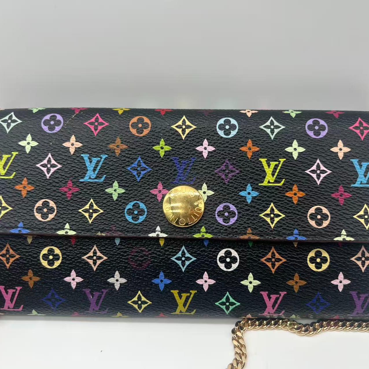 95新 LouisVuitton/路易威登 玺越奢品 LV黑三彩钱包 LM4034