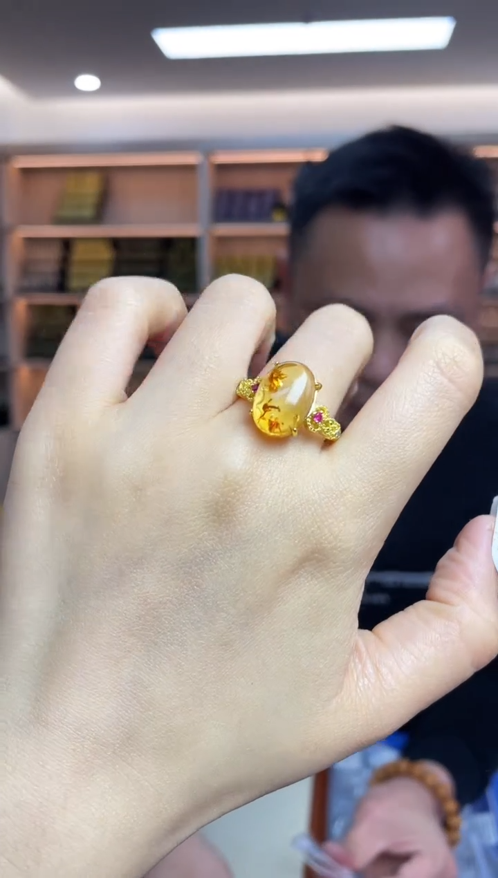 【闪购商品】琥珀（花珀）裸石未镶嵌多样性发一件