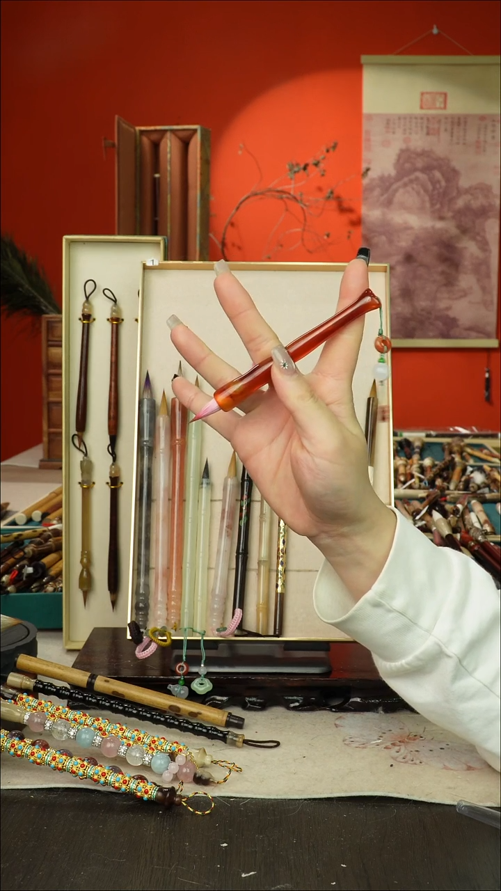 6号闪孤品高货毛笔链接 清水试笔 蘸墨不退