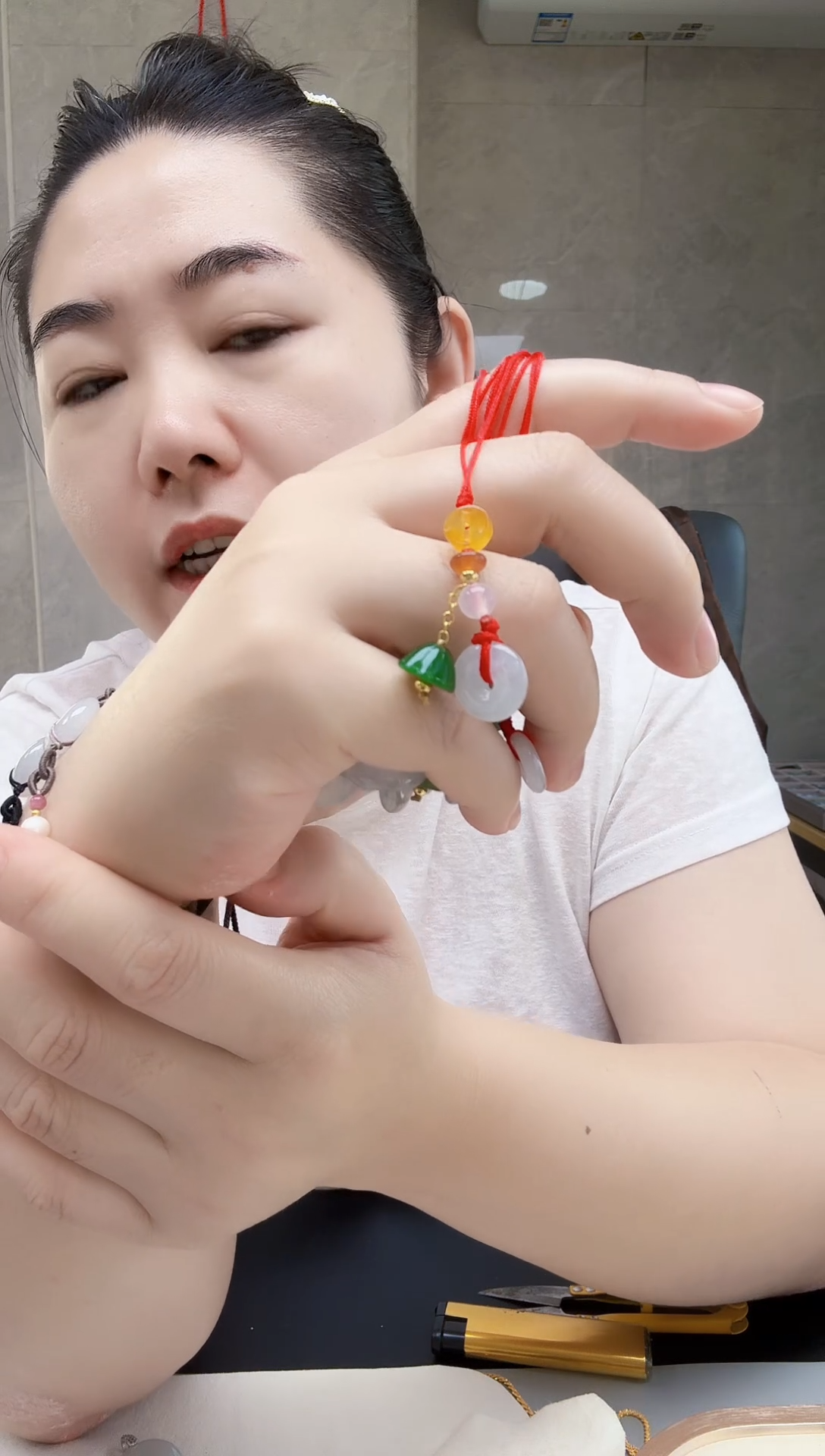 颈饰未镶嵌翡翠翡翠平安扣2号红手机挂多样性发货