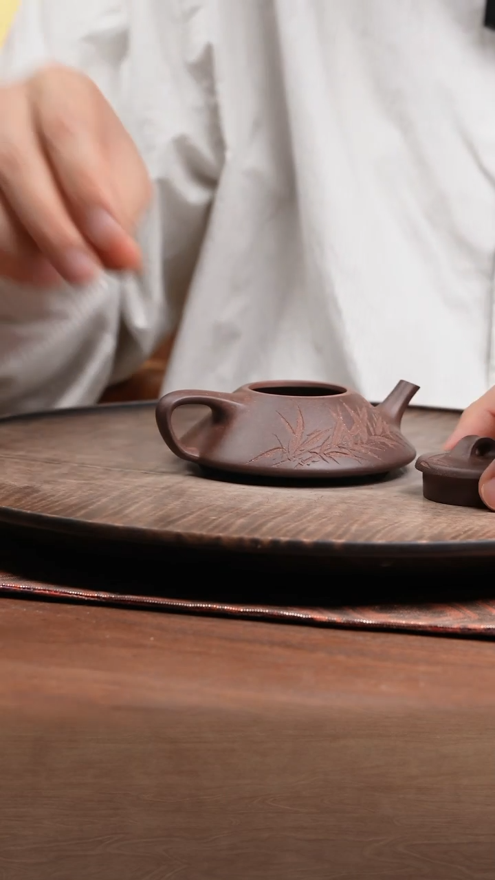 茶壶紫砂五堂   合瓢-刻
