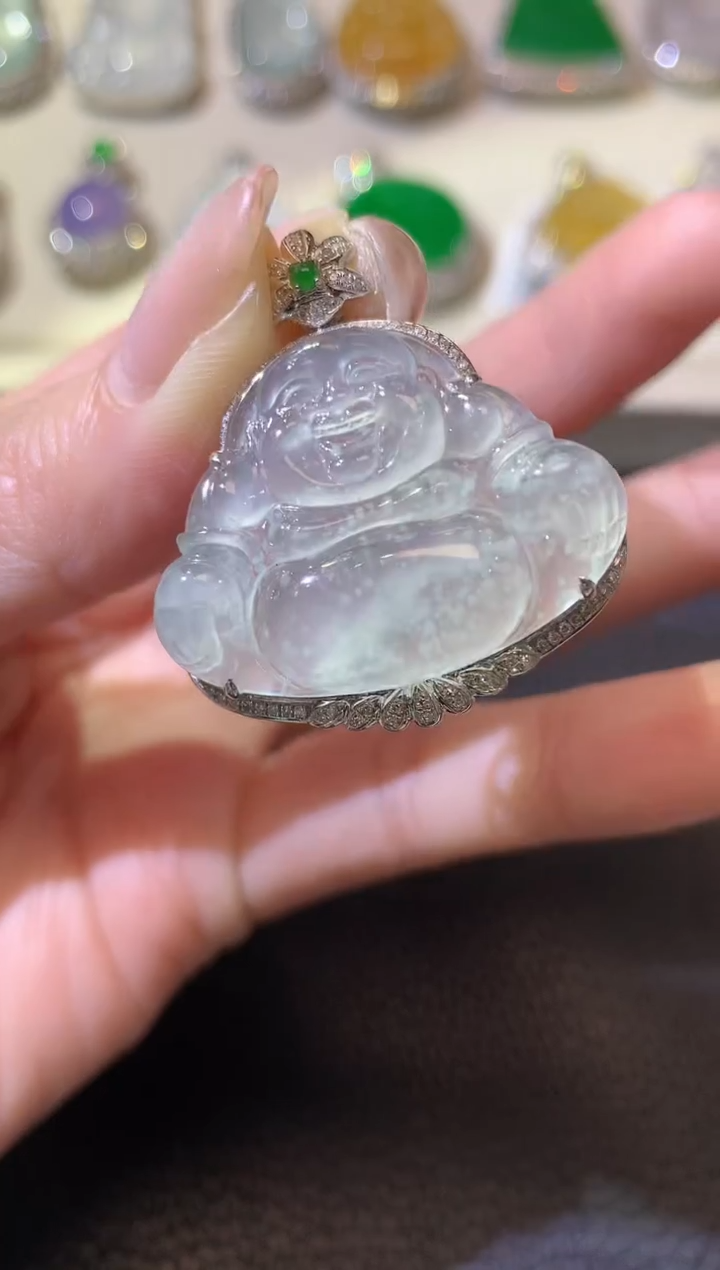 【闪购商品】翡翠吊坠(不含链)18K金镶嵌B21