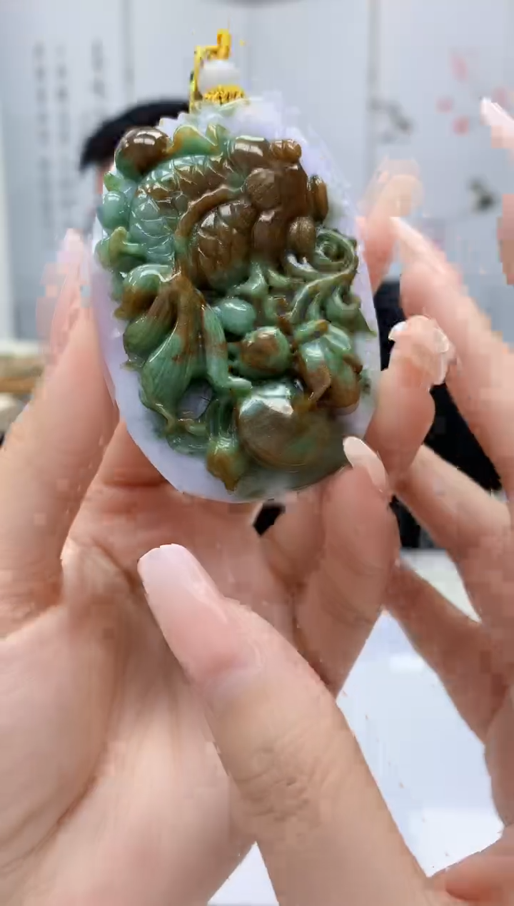 【闪购商品】定制翡翠未镶嵌5152lr-毛货挂件122