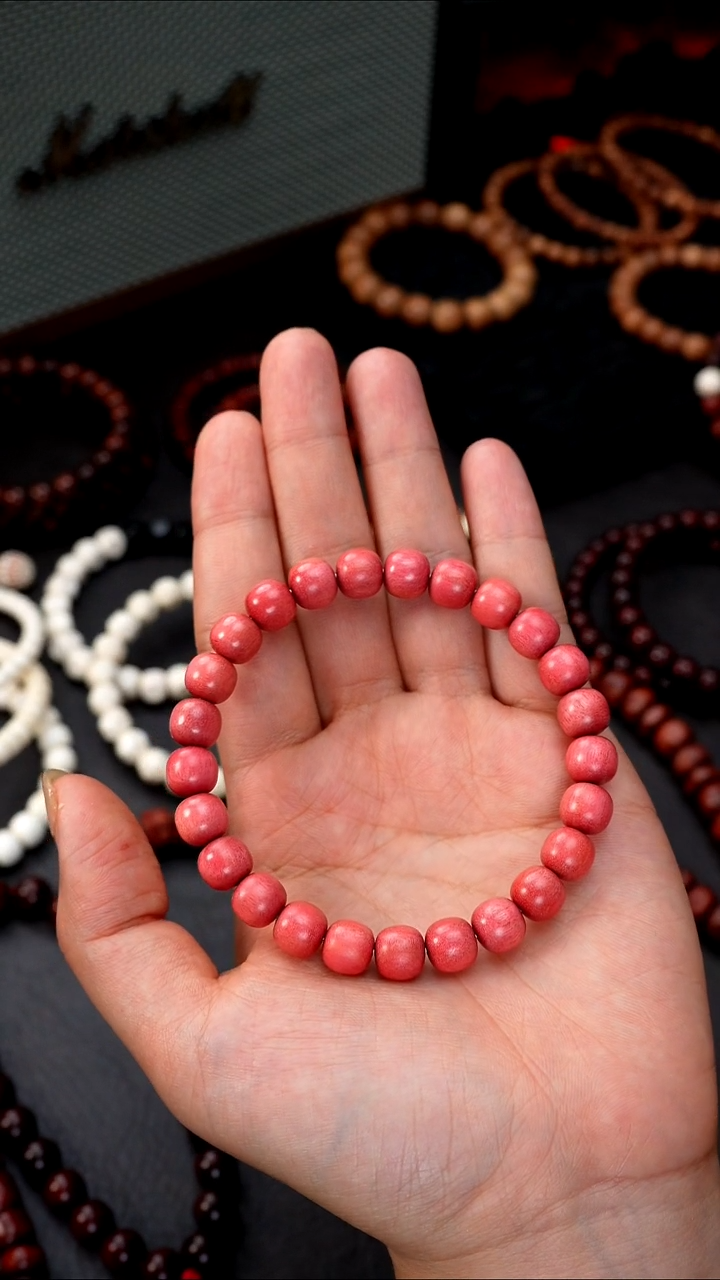 柚木手串/手链粉象木8*8.8老型珠单圈超精工