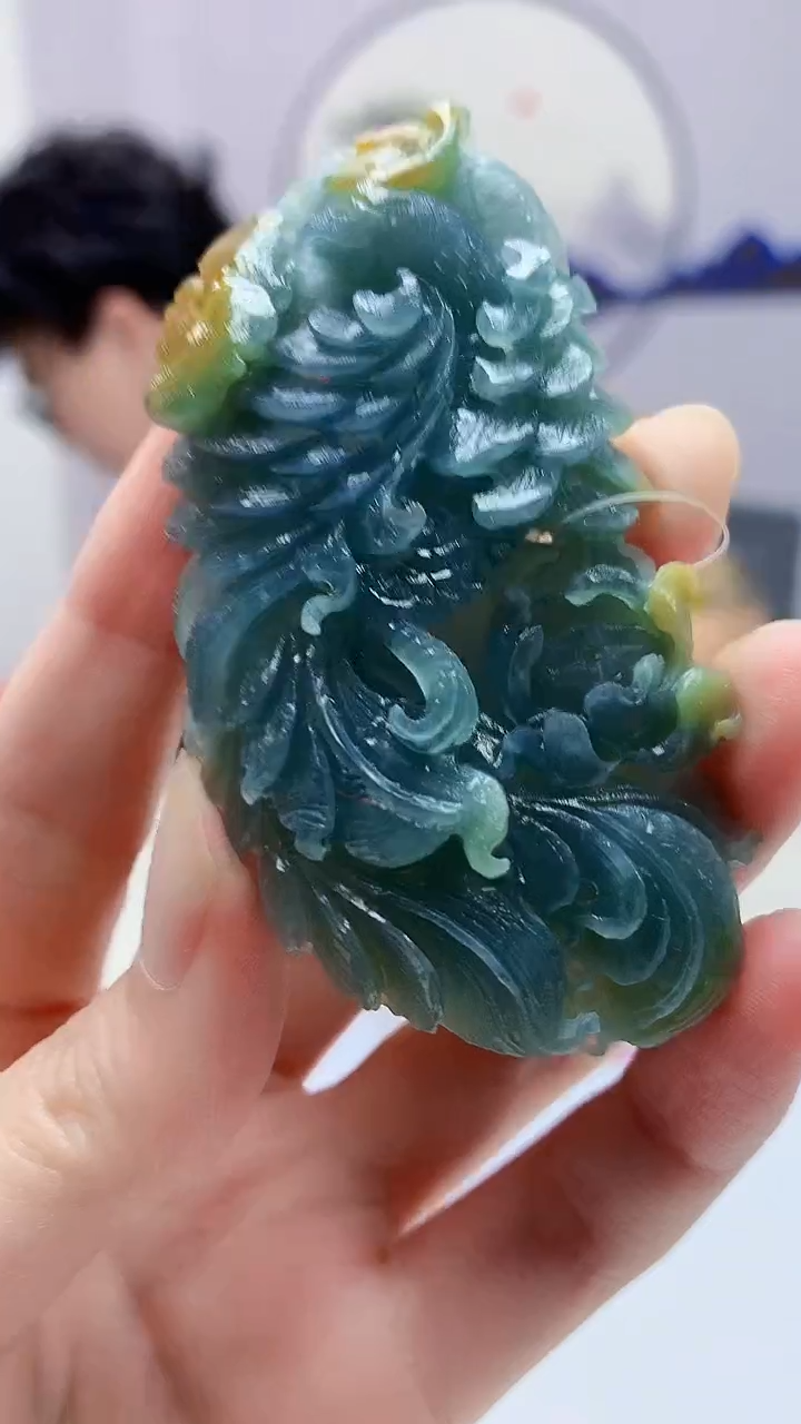 【闪购商品】定制翡翠未镶嵌4688zm-毛货挂件凤凰359