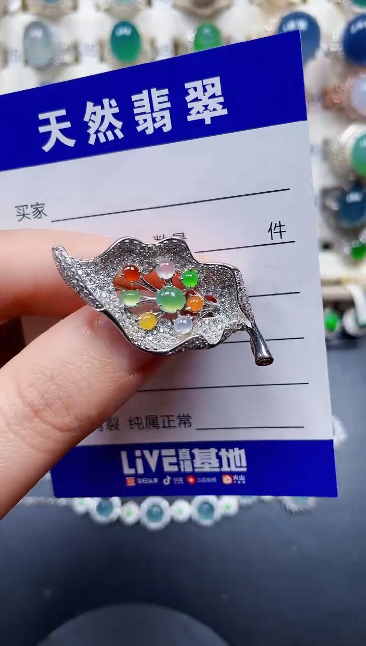 颈饰银S925镶嵌翡翠123
