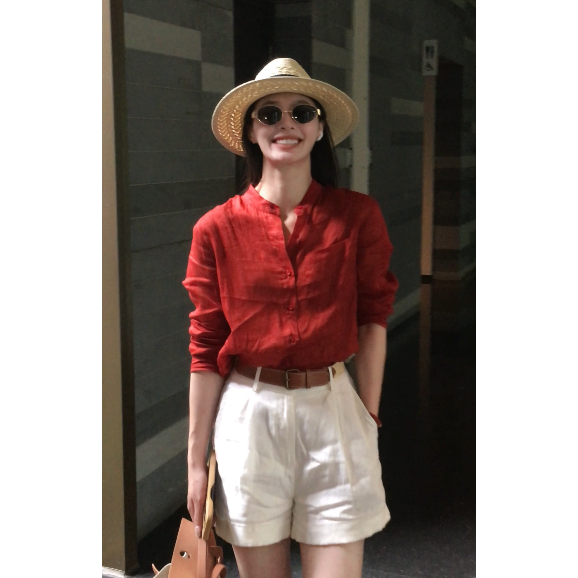 Yihouse【岛屿沉眠】苎麻衬衫老钱风气质女款显白薄款长袖衬衣Y8412