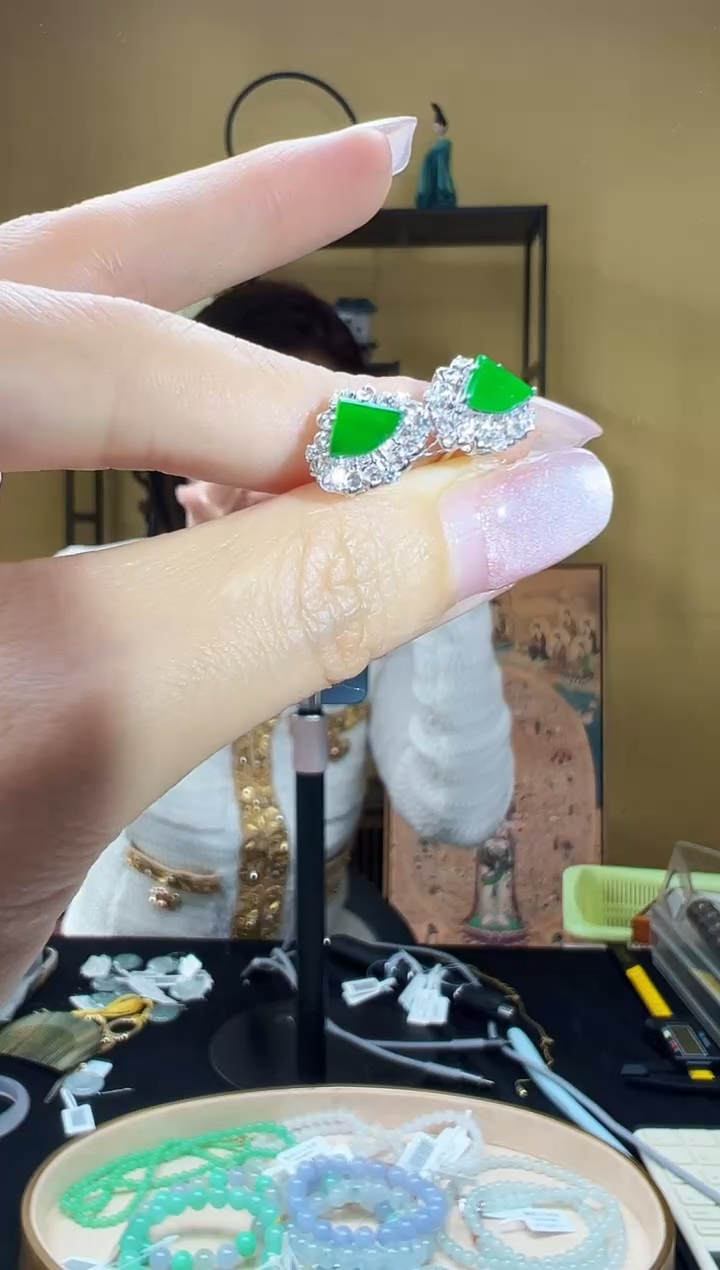 【闪购商品】翡翠耳饰18K金镶嵌DFZ0212-72