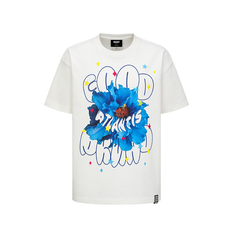GOODBRAND 2025SS Atlantis蓝海花朵印花轻奢时尚高级感短袖T恤