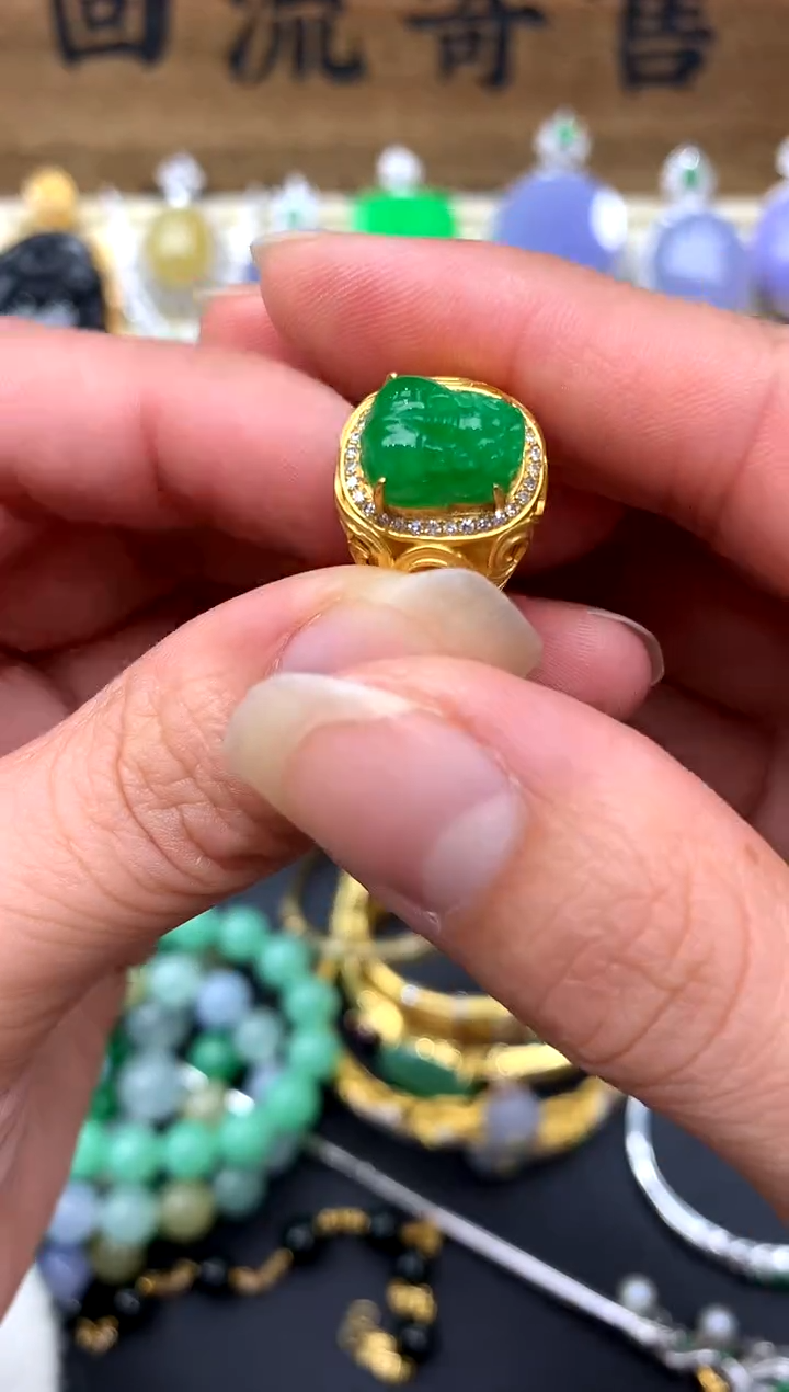 【闪购商品】翡翠戒指18K金镶嵌256-中国好珍宝