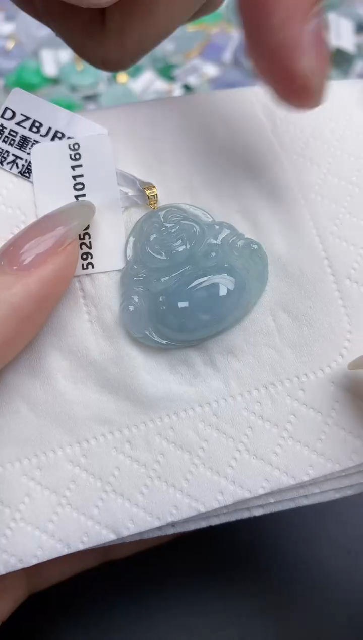 【闪购商品】翡翠颈饰18K金镶嵌天然缅甸翡翠A货