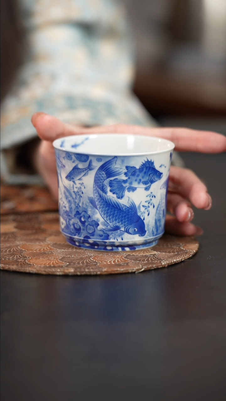 【闪购商品】杯恒垣山房青花鱼在在藻