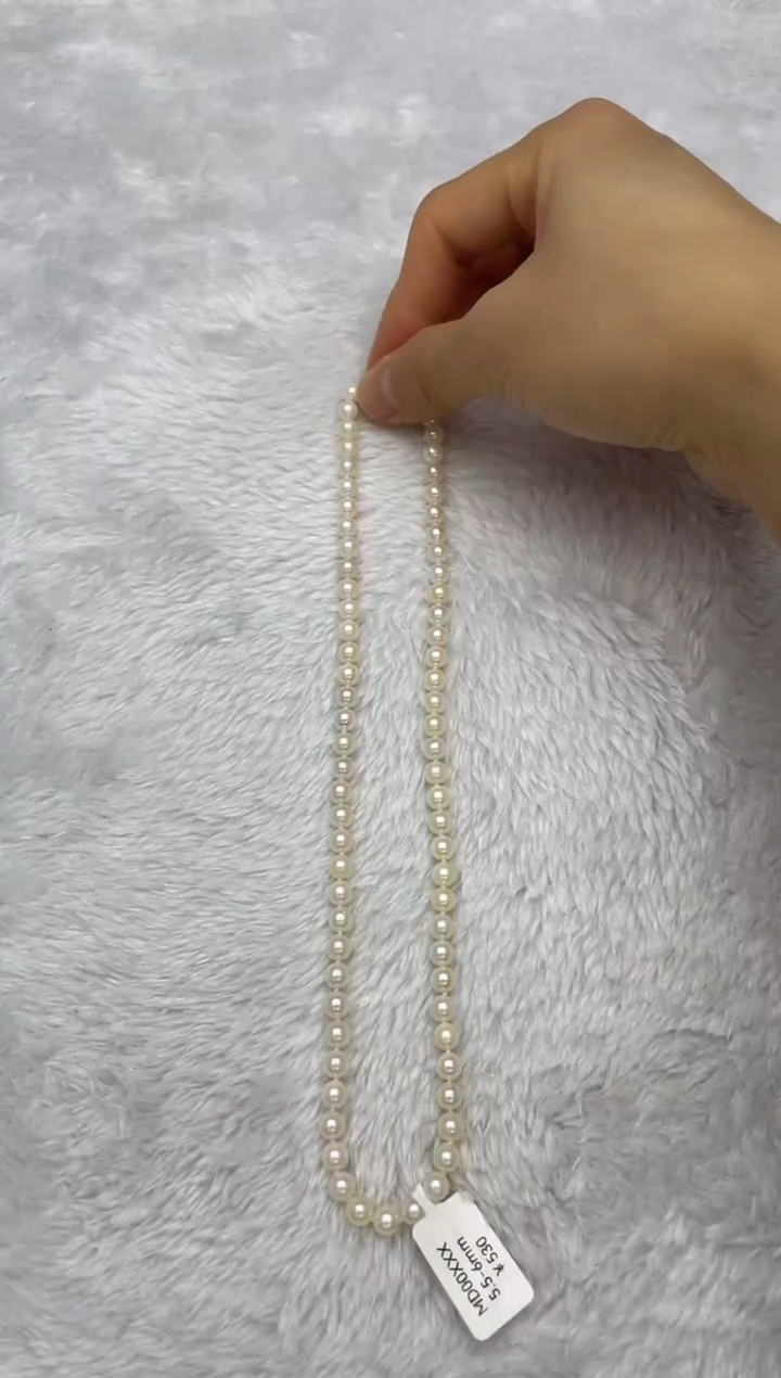 项链银S925镶嵌海水珍珠AK羽皇金5.5-6mm