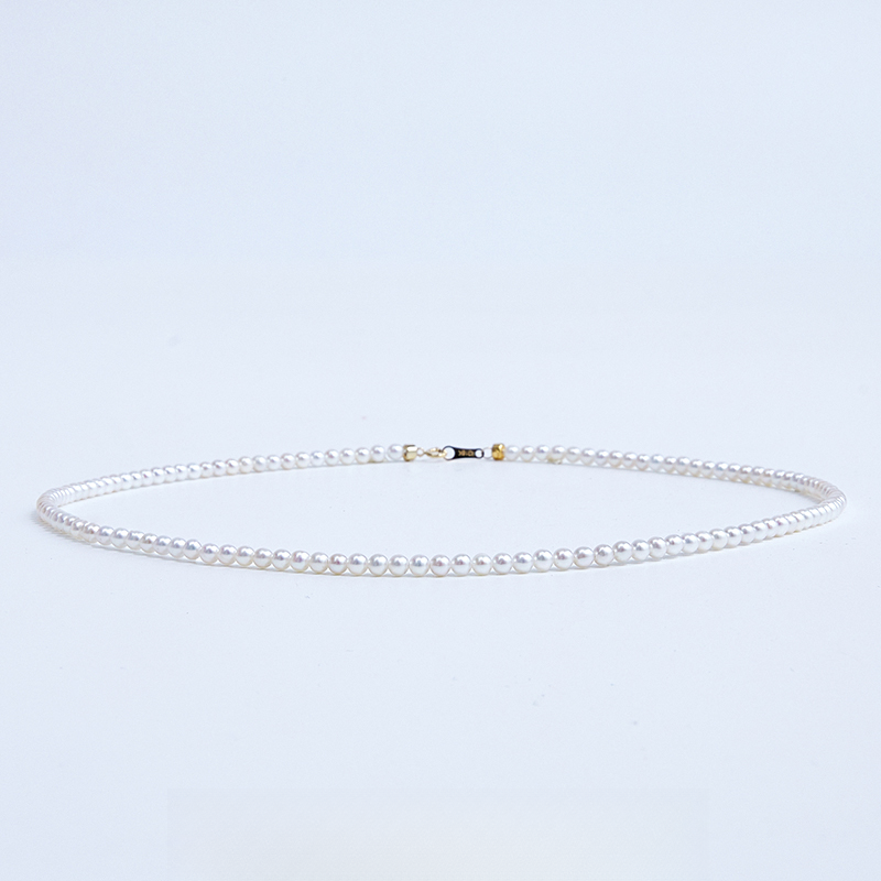 【乔森-甄香】淡水ak小米珍珠项链 3-4mm 18K