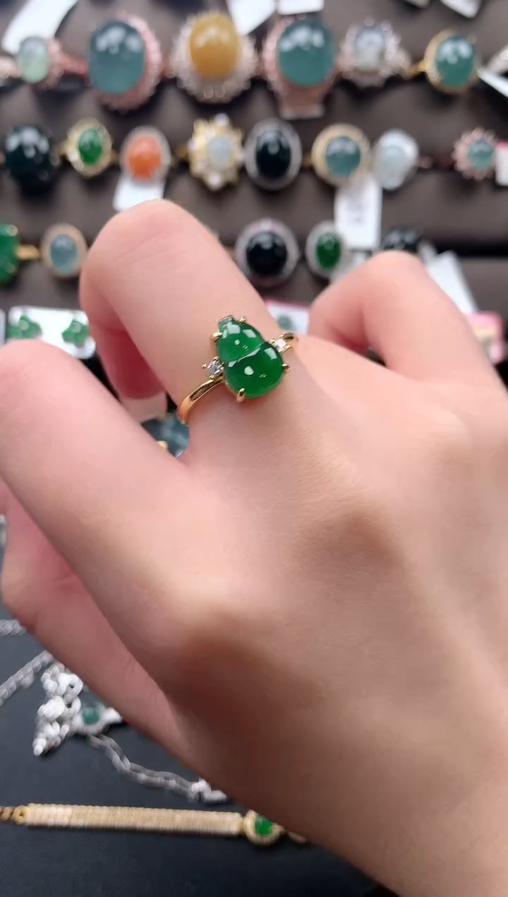 【闪购商品】翡翠戒指银S925镶嵌52141