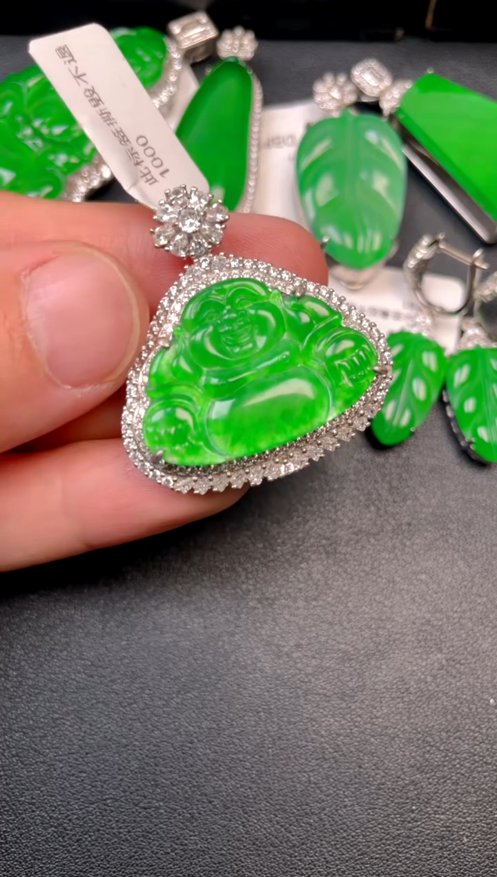 吊坠(不含链)银S925镶嵌翡翠dz 