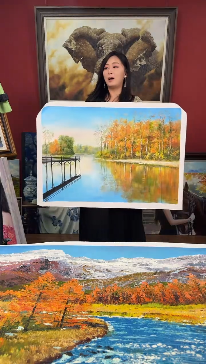 油画【105号】约90*60cm丨朝鲜原创纯手绘孤品油画丨顺丰包邮