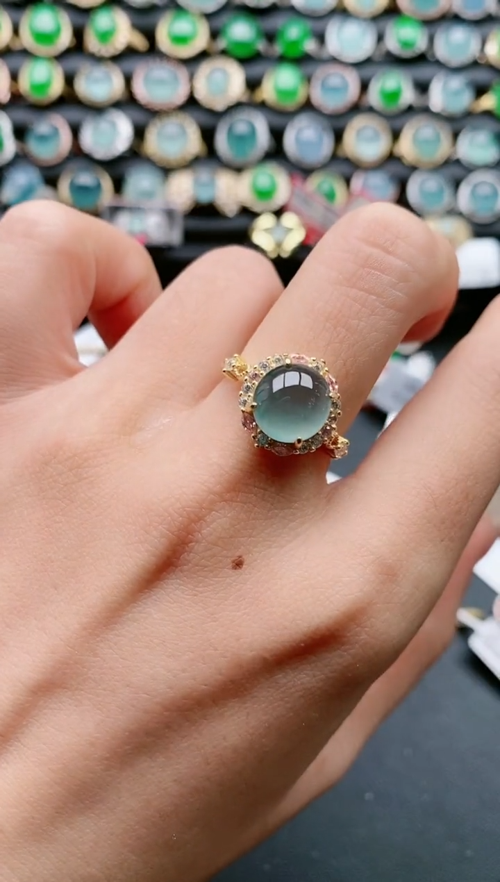 【闪购商品】翡翠戒指银S925镶嵌111111