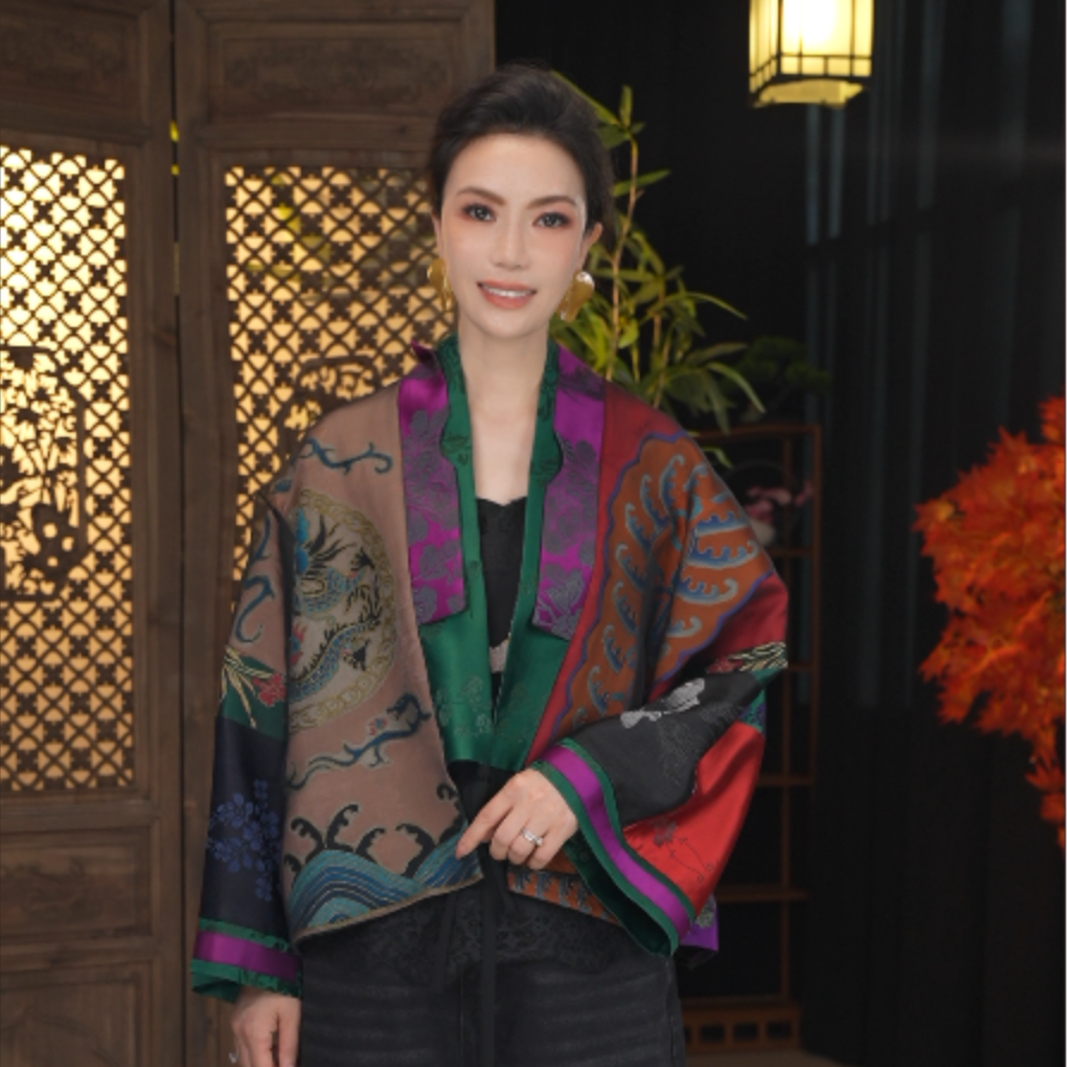 【紫气东来】2025新款洋气宽松显瘦重磅刺绣老料百搭上衣外套