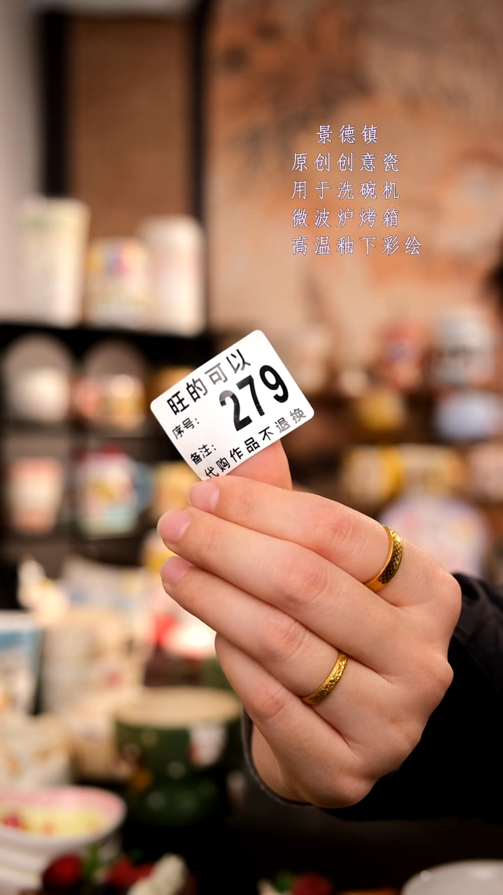 摆件陶一**阳旺的可以陶瓷手工手绘设计师款