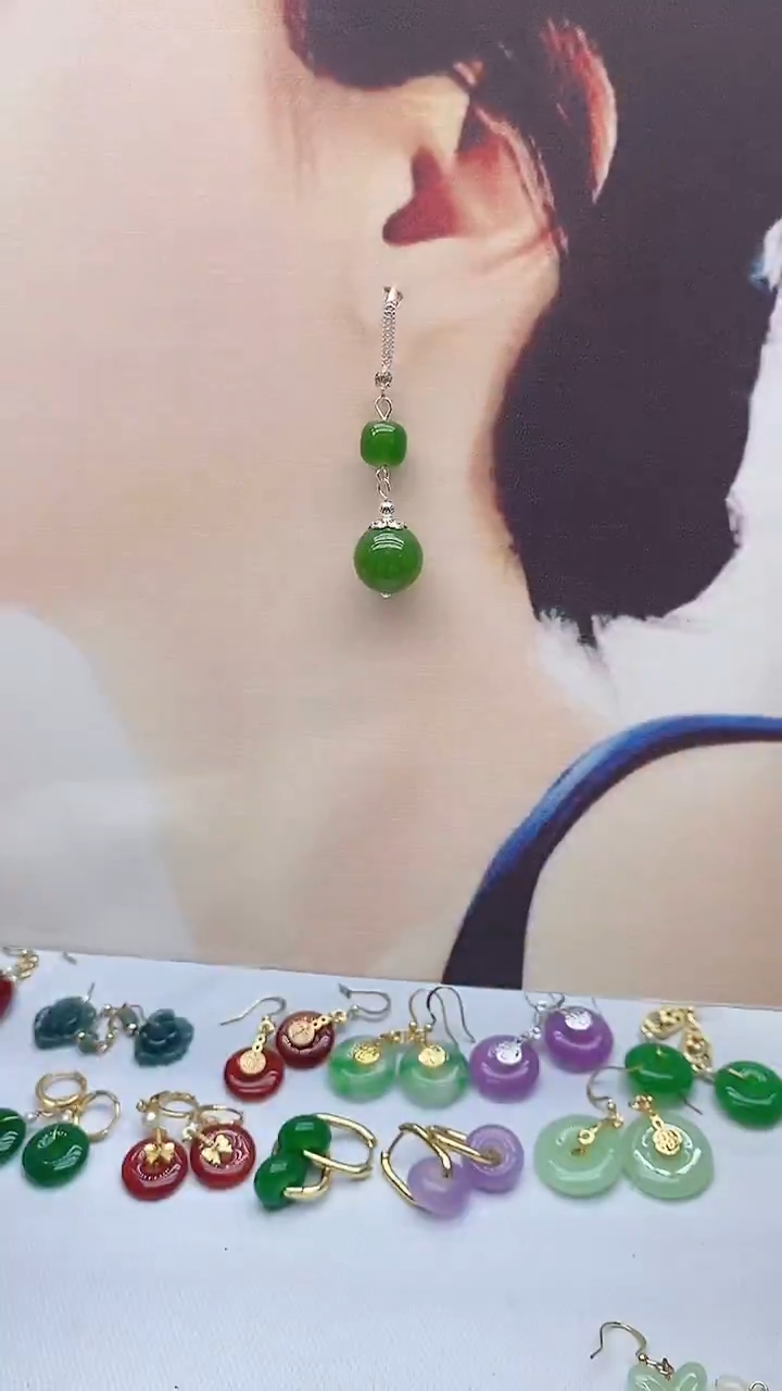 银S925镶嵌耳饰玛瑙/玉髓006