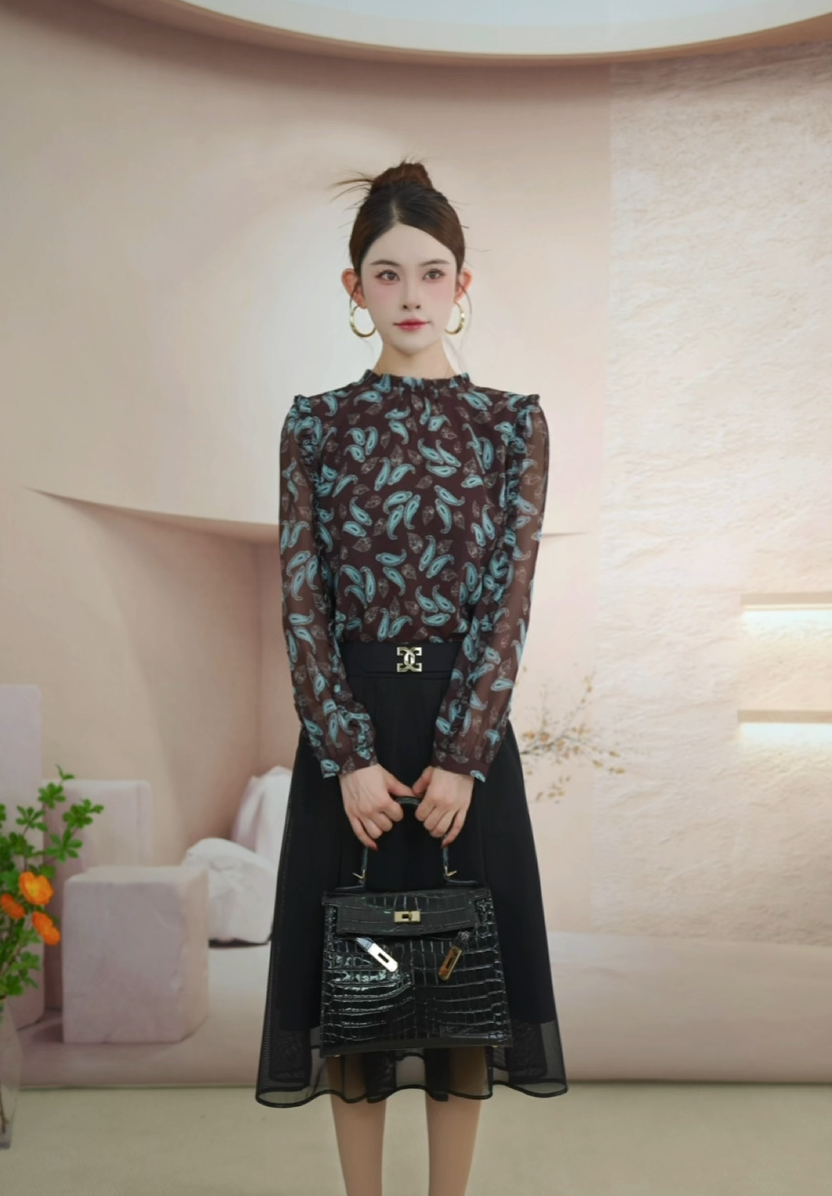 【如蝶服饰】2025款显瘦气质洋气秋季减龄时尚多巴胺新款长袖衬衫-1