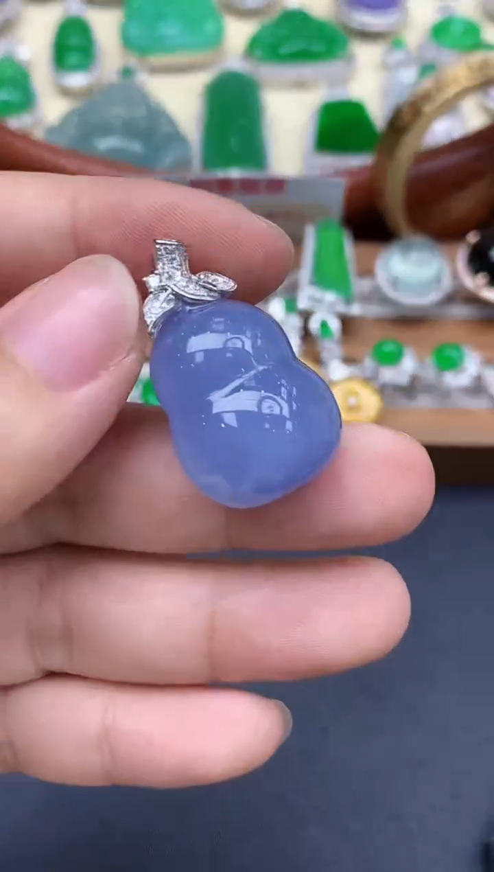 颈饰18K金镶嵌翡翠535-中国好珍宝