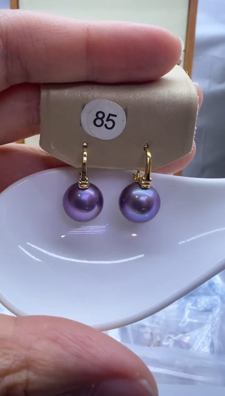 银S925镶嵌耳饰淡水珍珠85