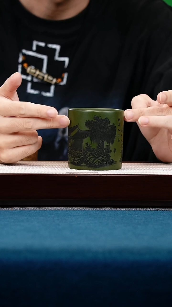 茶壶紫砂绿泥主人杯
