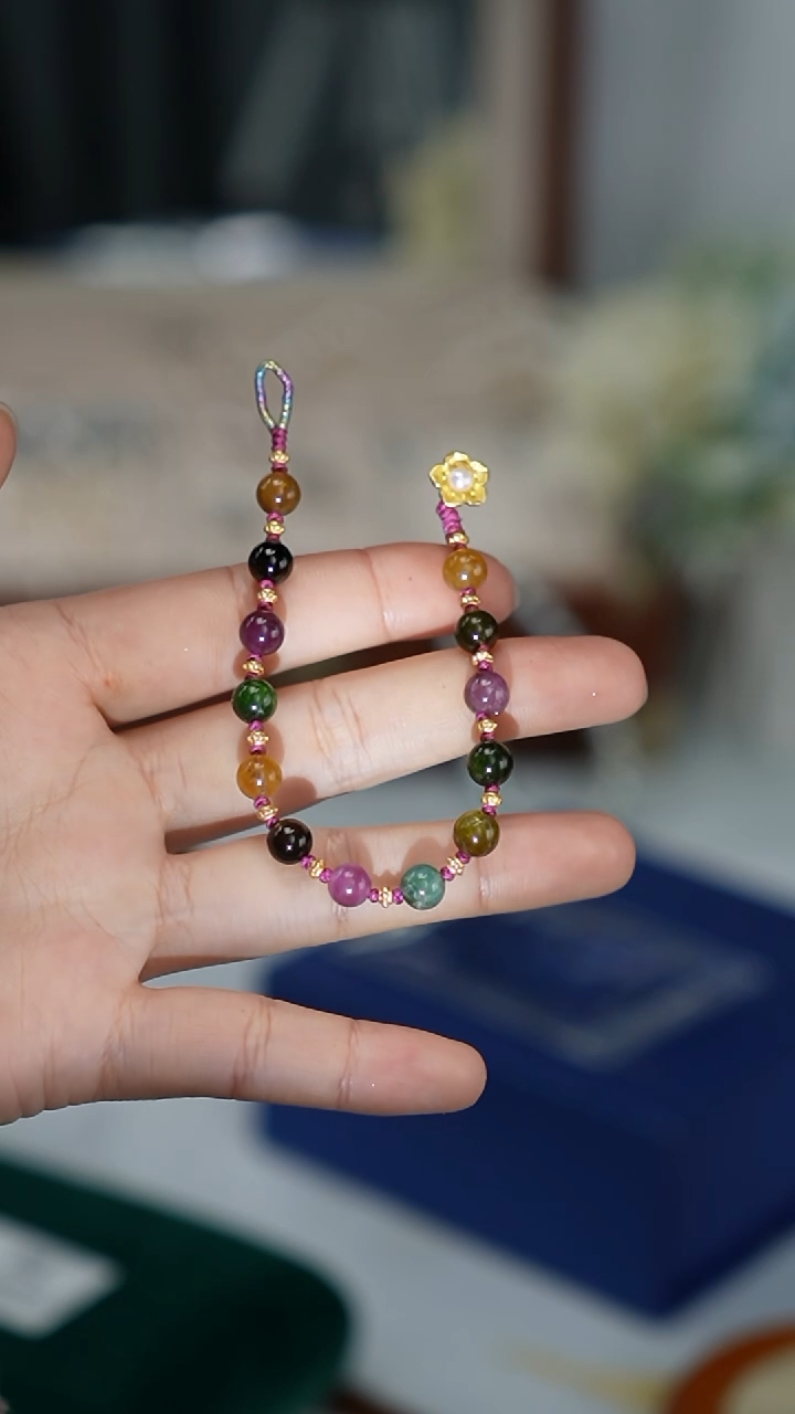 【闪购商品】碧玺手串银S925镶嵌手链