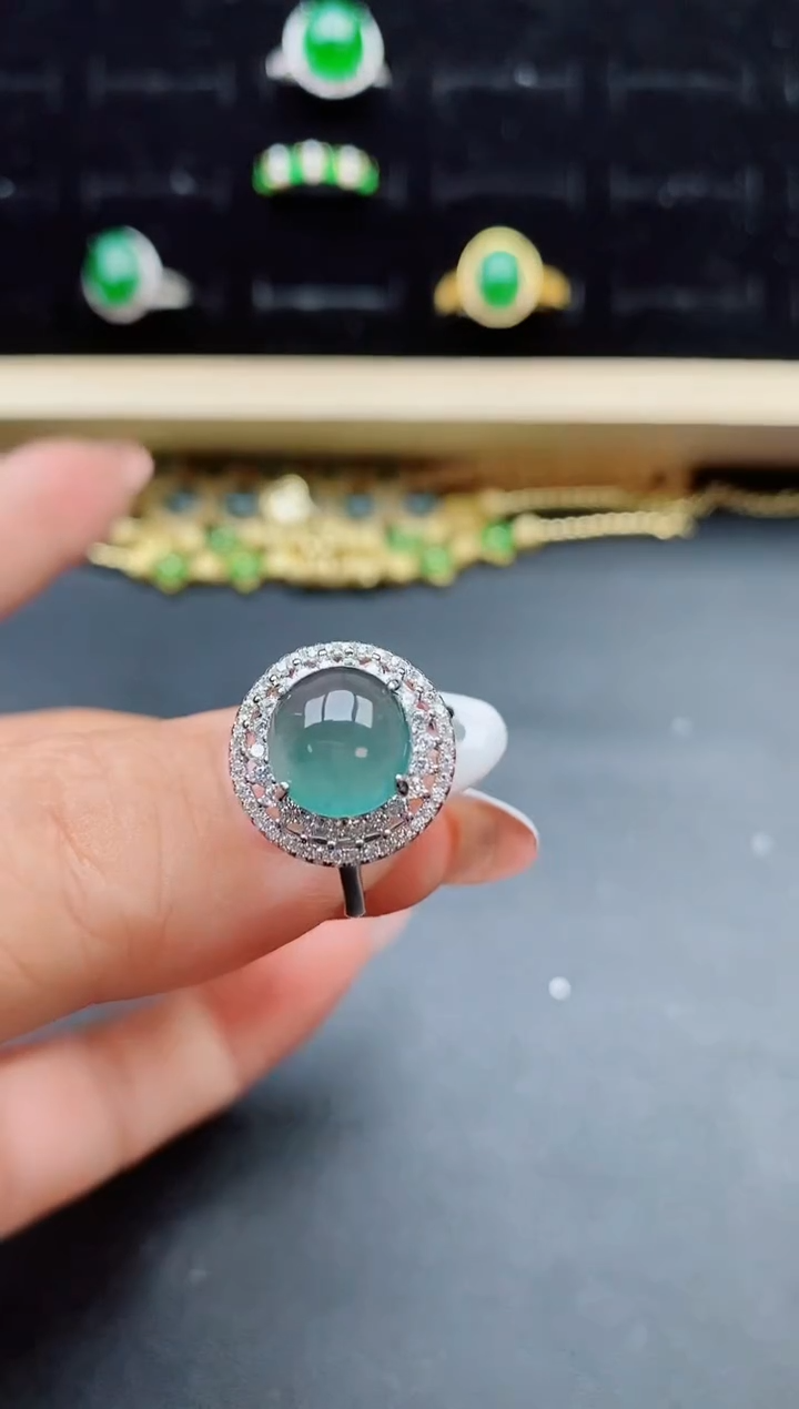 【闪购商品】翡翠银S925镶嵌戒指321321