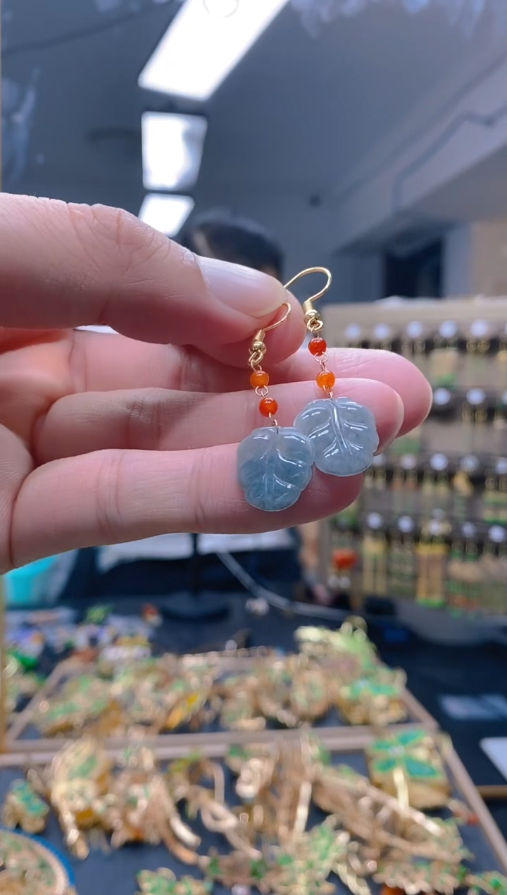 【闪购商品】翡翠耳饰合金085翡翠耳钩